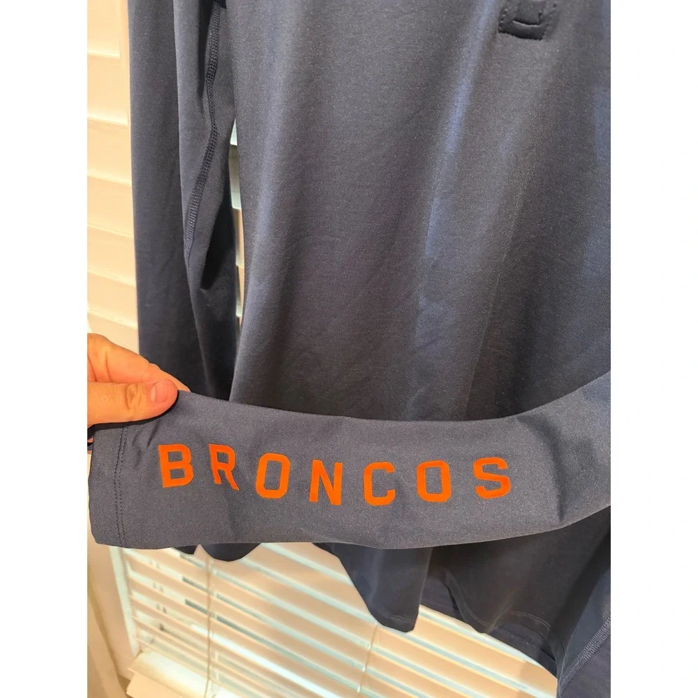 Nike NFL Denver Broncos Dri-FIT Quarter Zip Pullover Navy Blue Womens XL